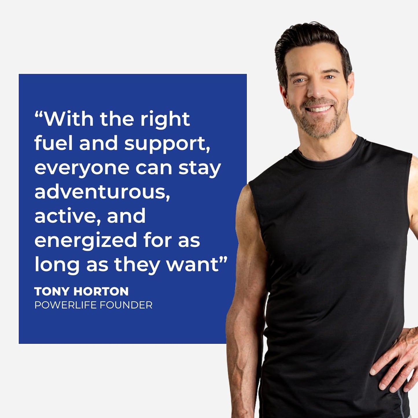 High Impact Grass Fed Whey Protein by POWERLIFE Tony Horton - Vanilla Flavor with HMB - Non-GMO Formula with No Added Sugar for High Impact Endurance and Performance