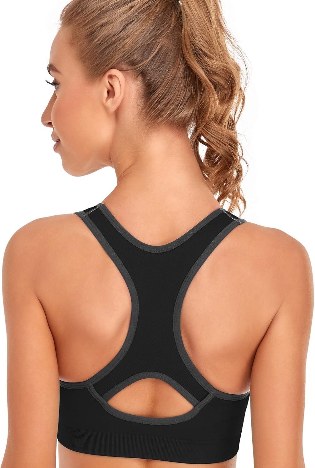 High Impact Padded Racerback Sports Bras for Women - Ideal for Yoga, Gym, and Fitness Workouts