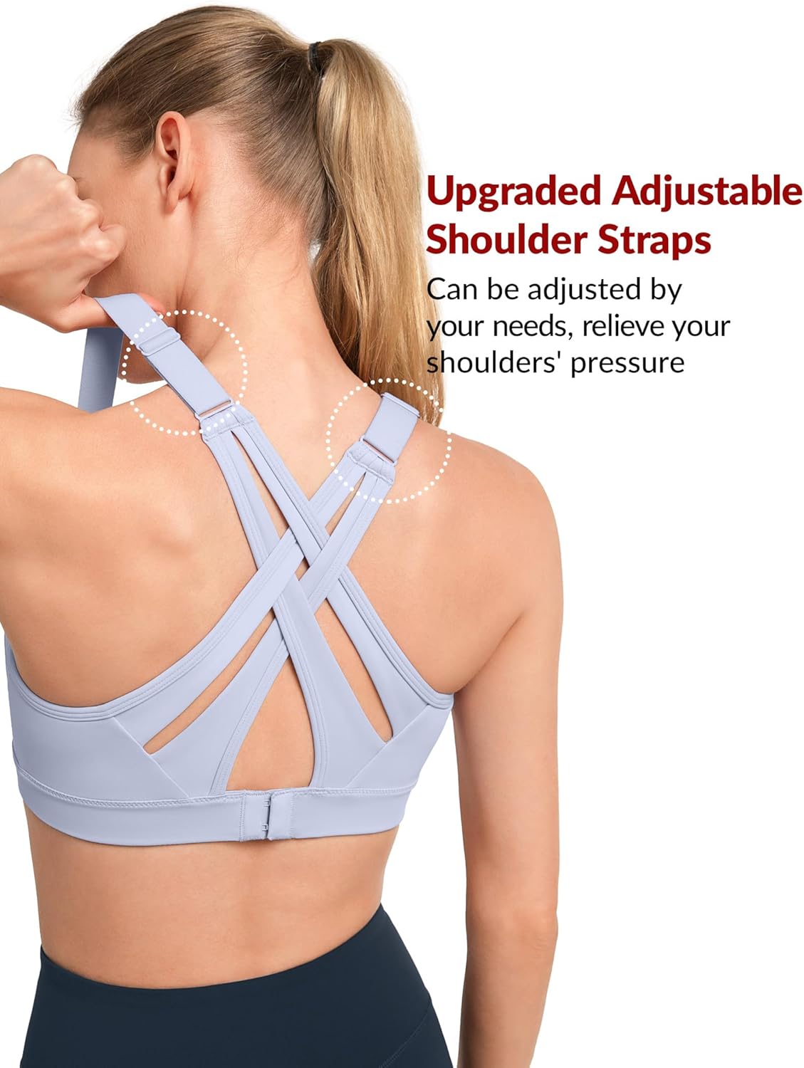 High Impact Yvette Sports Bra with Adjustable Criss Cross Back for Full Support and No Bounce - Ideal for Large Busts