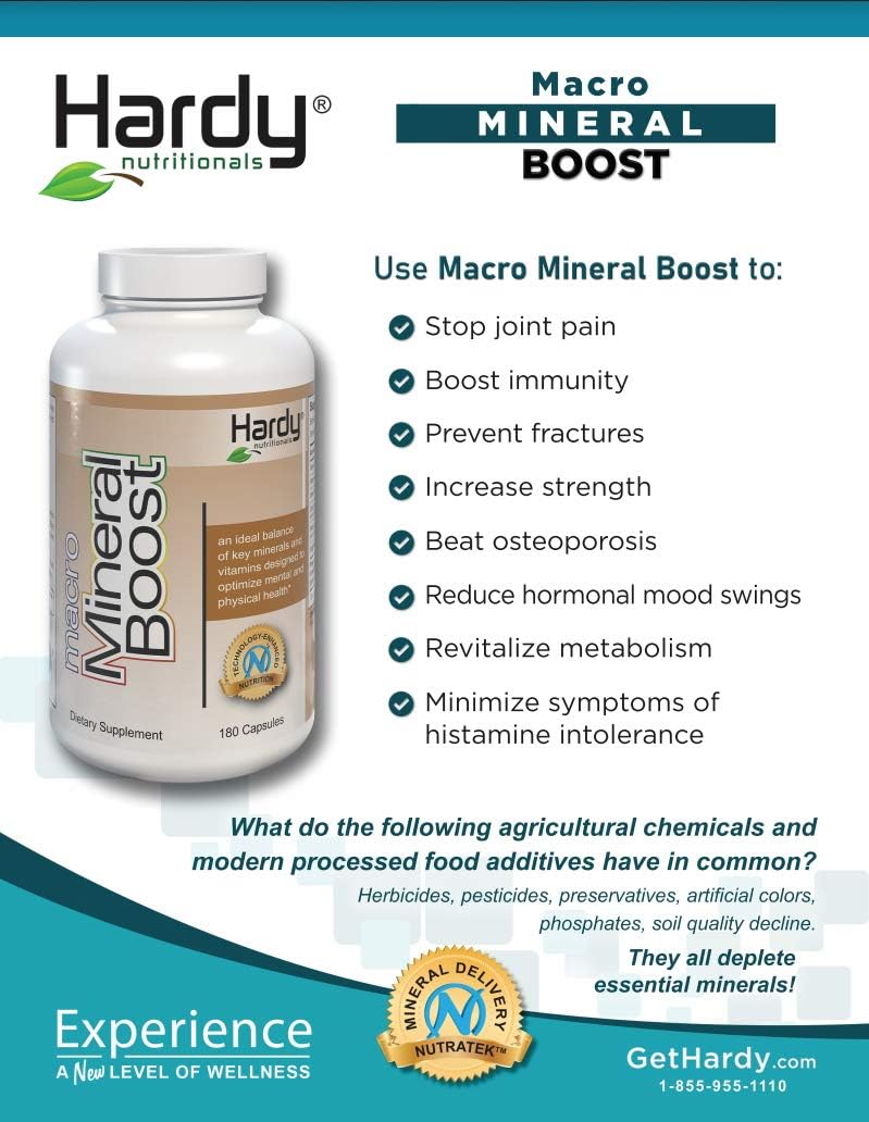 High Intensity Calcium Supplement with Vitamin C, D, K, Phosphorus, & Magnesium for Bone & Teeth Health - Hardy Nutritionals Macro Mineral Boost - Ultra Absorbable