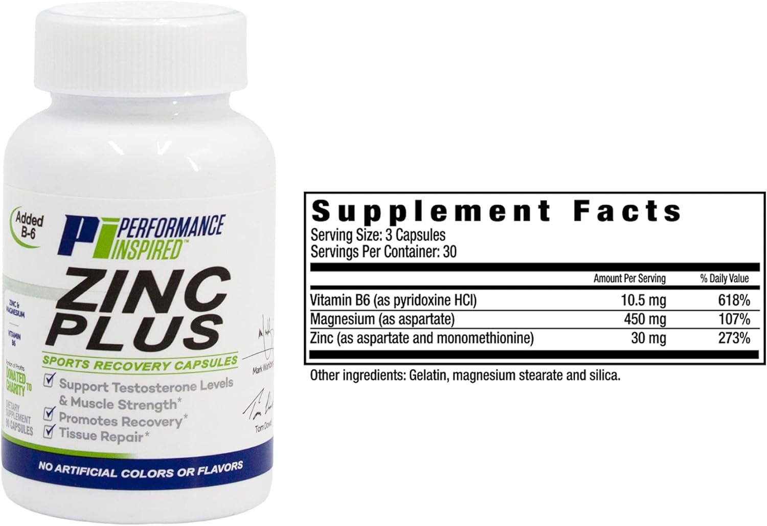 High Performance Nutrition Zinc+ with Vitamin B6 and Magnesium - 90 Count for Recovery and Tissue Repair