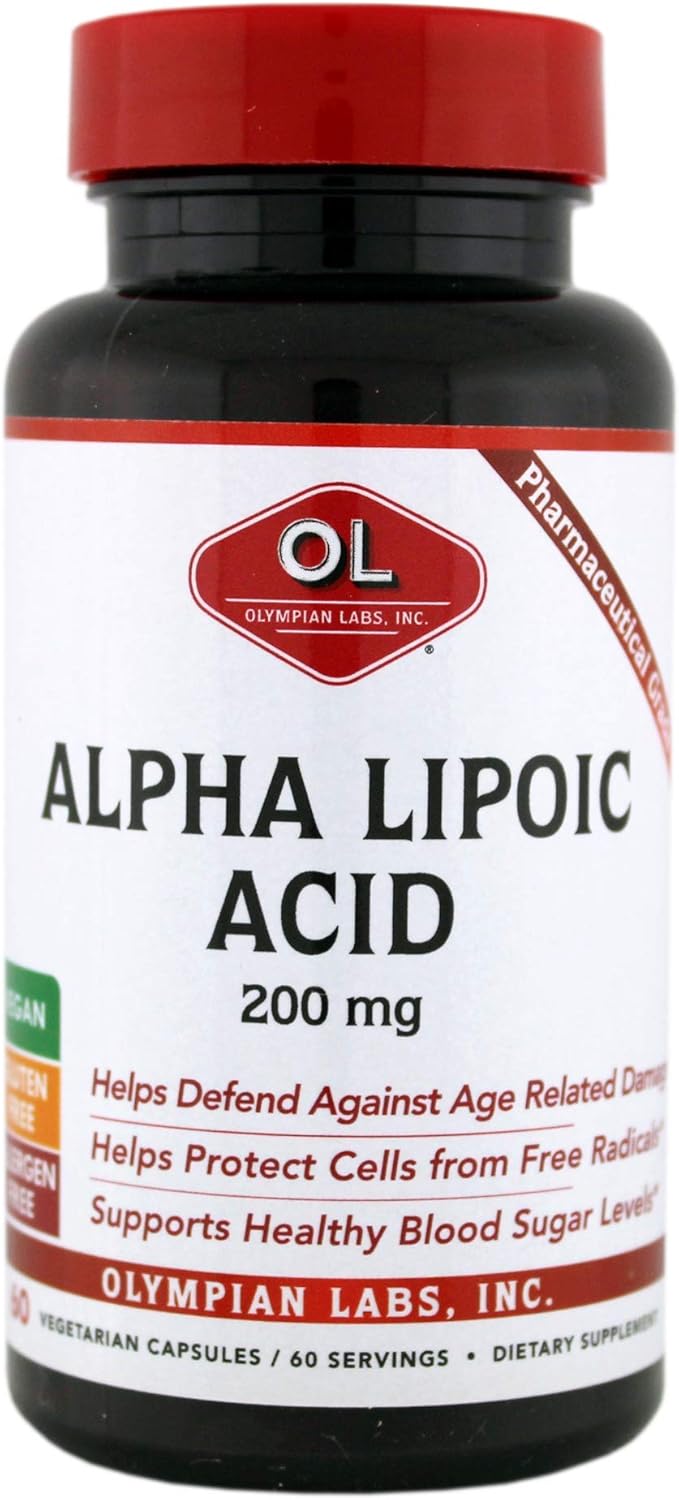 High Potency 200mg Alpha Lipoic Acid Supplement by OLYMPIAN LABS - 0.15 lbs