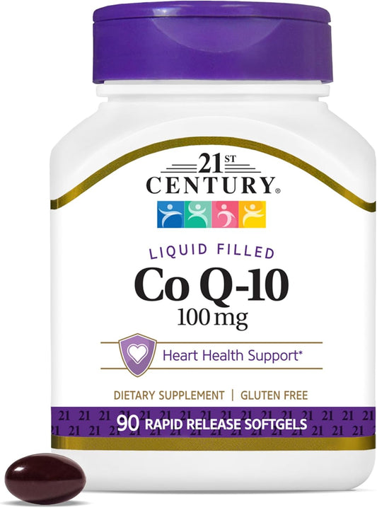 High Potency 21st Century Coenzyme Q10 Supplement, 100mg, 90 Softgel Capsules