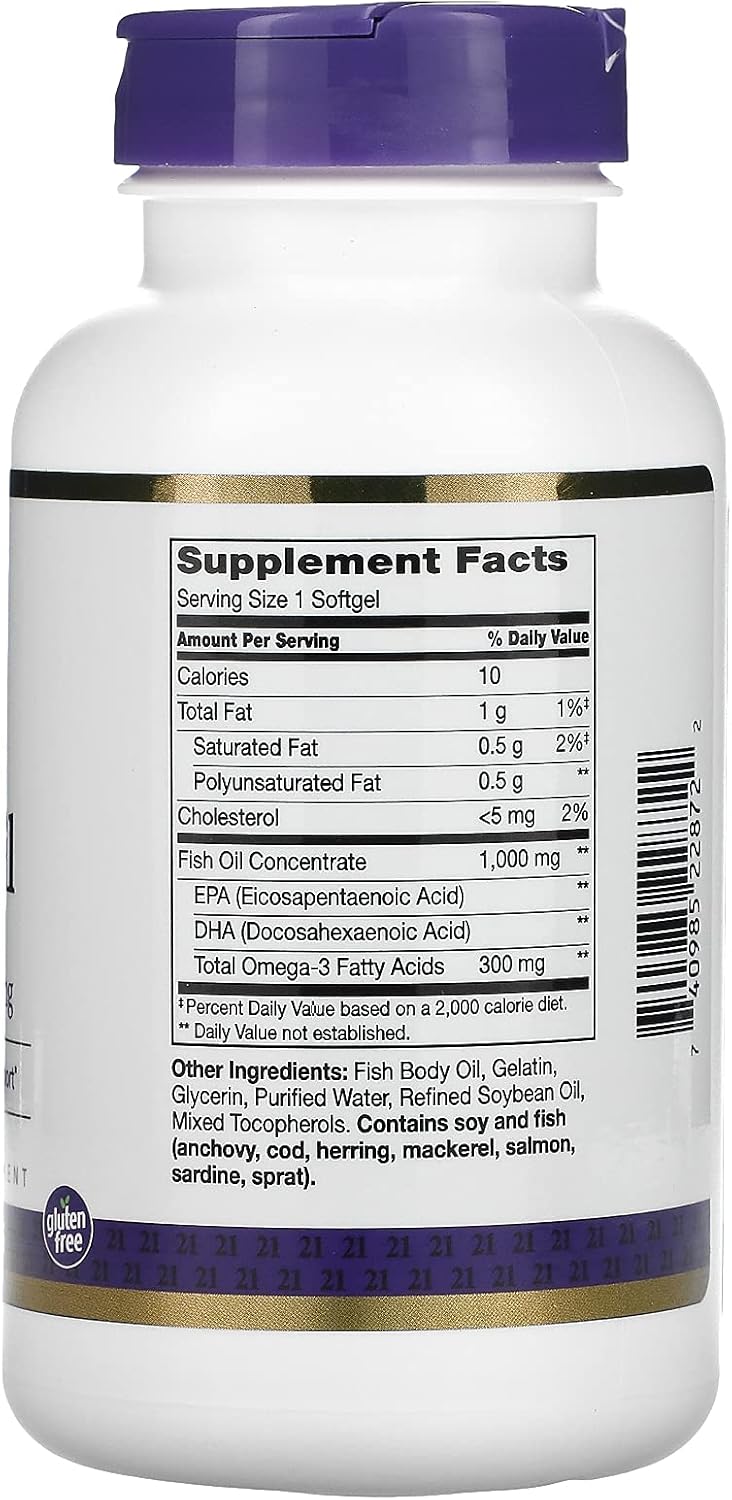 High-Potency 21st Century Fish Oil Softgels - 1,000 mg, 120 Count