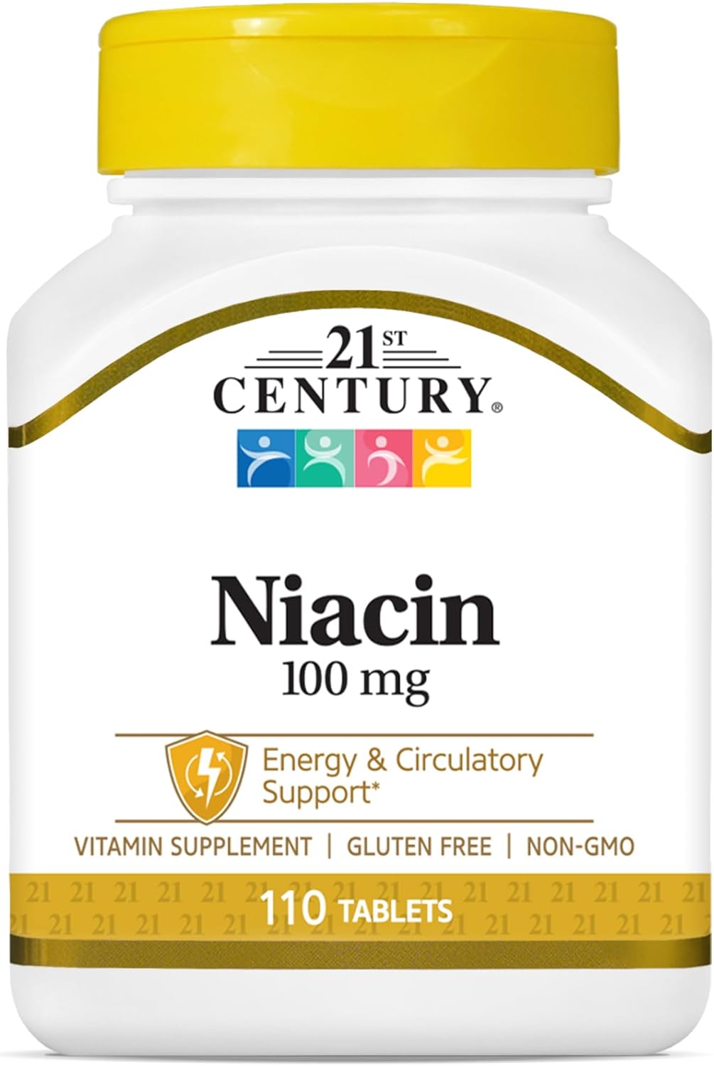 High Potency 21st Century Niacin Tablets - 100 mg, 110 Tablets for Cardiovascular Health & Energy Boost
