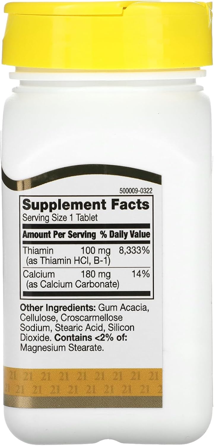High Potency 21st Century Vitamin B-1 100mg Supplement - 110 Tablets