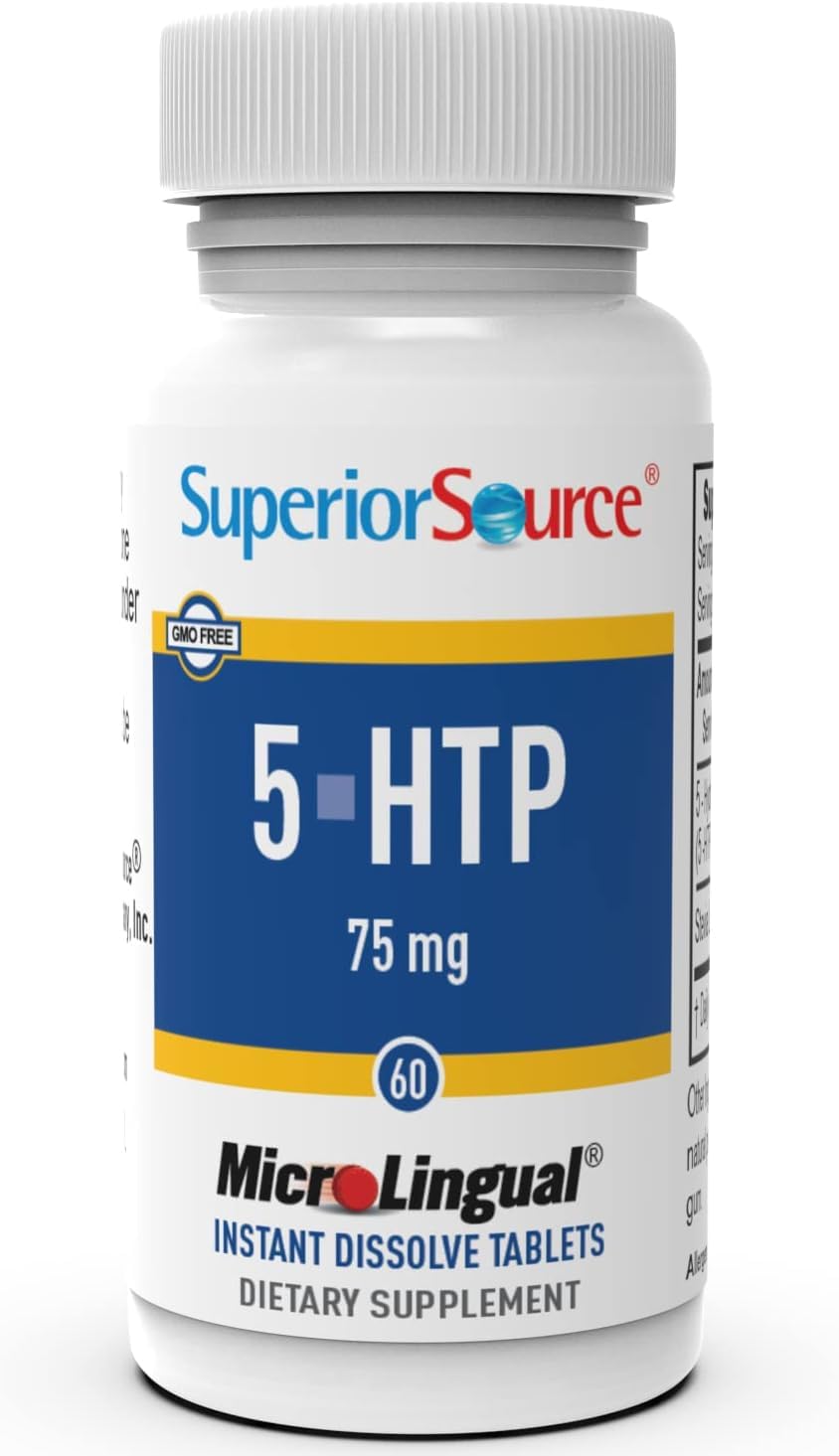 High Potency 5-HTP Supplement - 75mg Strength - 60 Tablets