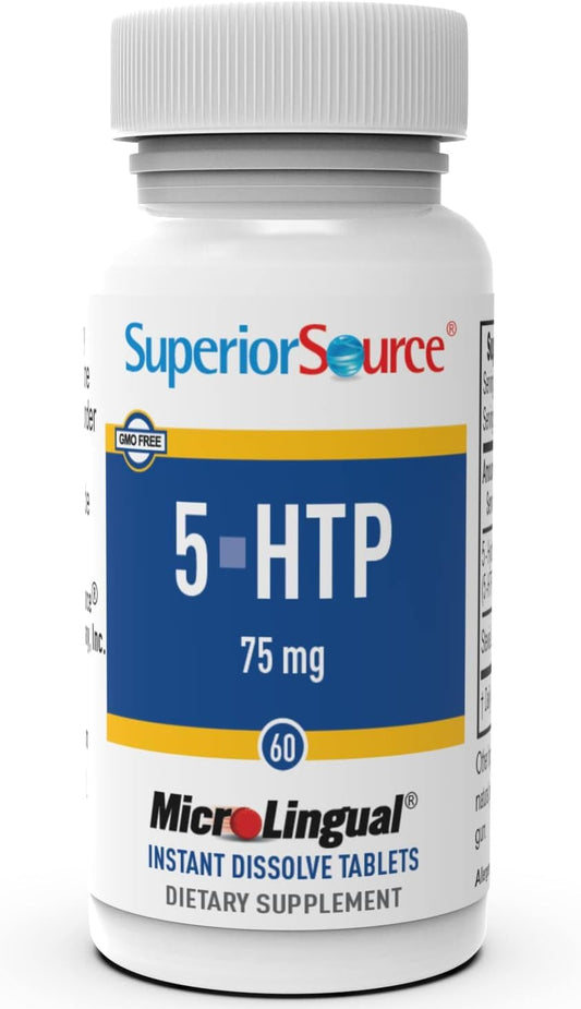 High Potency 5-HTP Supplement - 75mg Strength - 60 Tablets
