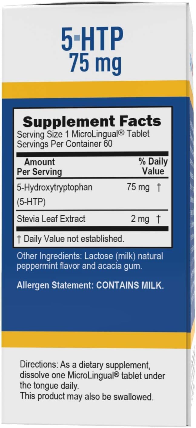 High Potency 5-HTP Supplement - 75mg Strength - 60 Tablets