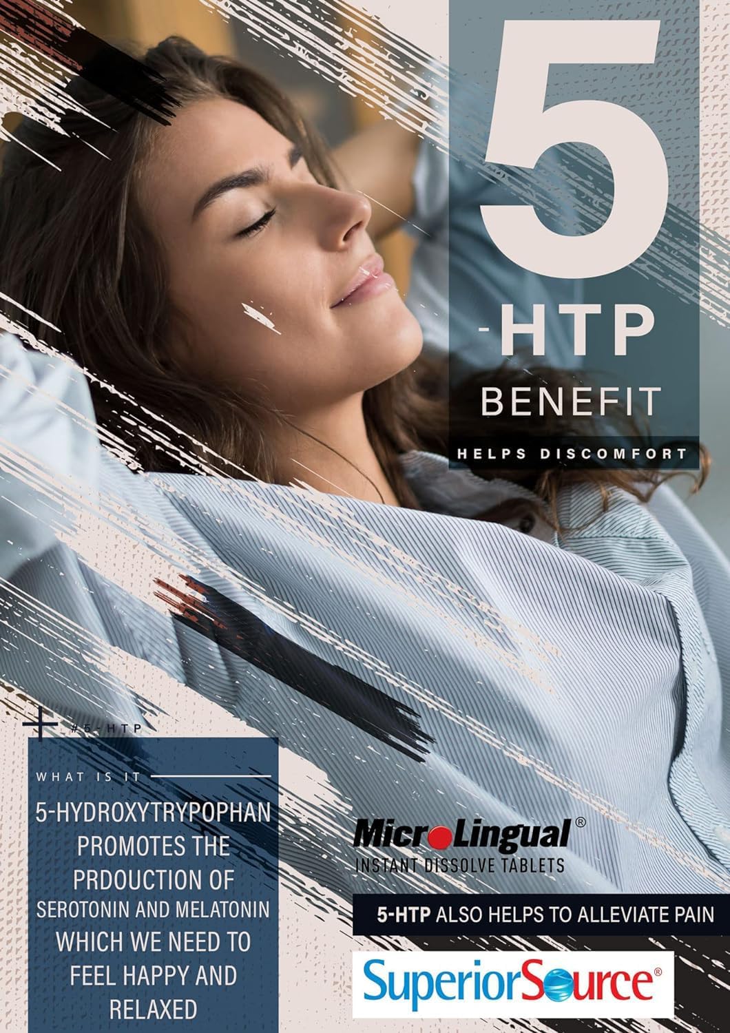 High Potency 5-HTP Supplement - 75mg Strength - 60 Tablets