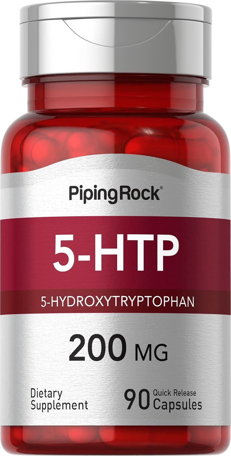 High Potency 5-HTP Supplement | 200mg | 90 Capsules | Natural Griffonia Simplicifolia Extract | Non-GMO, Gluten Free