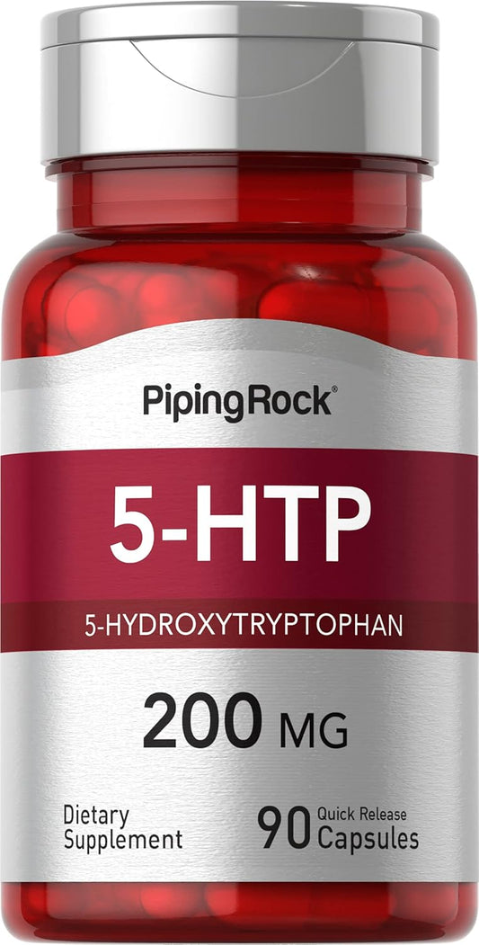 High Potency 5-HTP Supplement | 200mg | 90 Capsules | Natural Griffonia Simplicifolia Extract | Non-GMO, Gluten Free