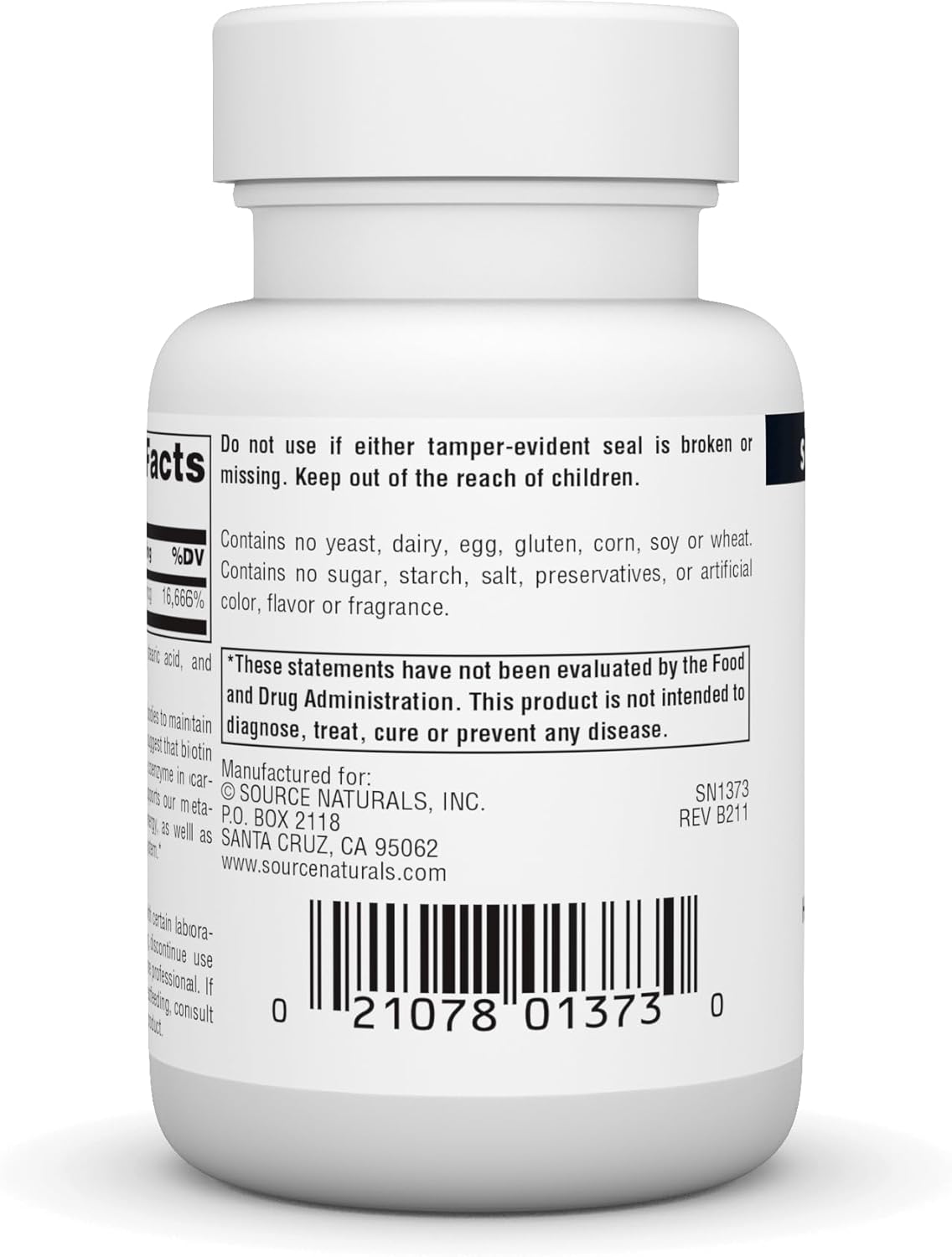 High Potency 5,000mcg Biotin Supplement for Deficiency - 120 Tablets by Source Naturals