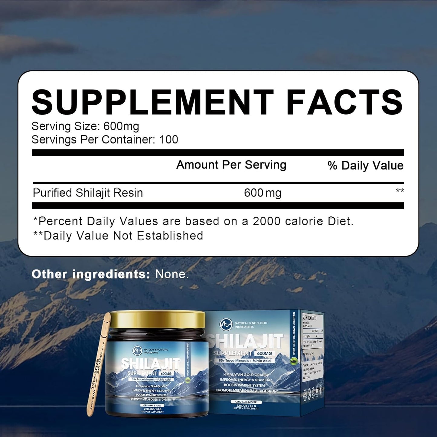 High Potency 600mg Pure Siberian Organic Shilajit Resin for Energy, Strength, & Immunity - Men & Women's Supplement