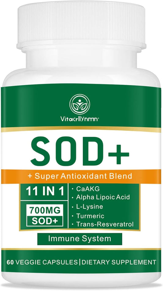 High Potency 700mg SOD Supplement for Cellular Health - SOD Antioxidant Capsules - 60 Count