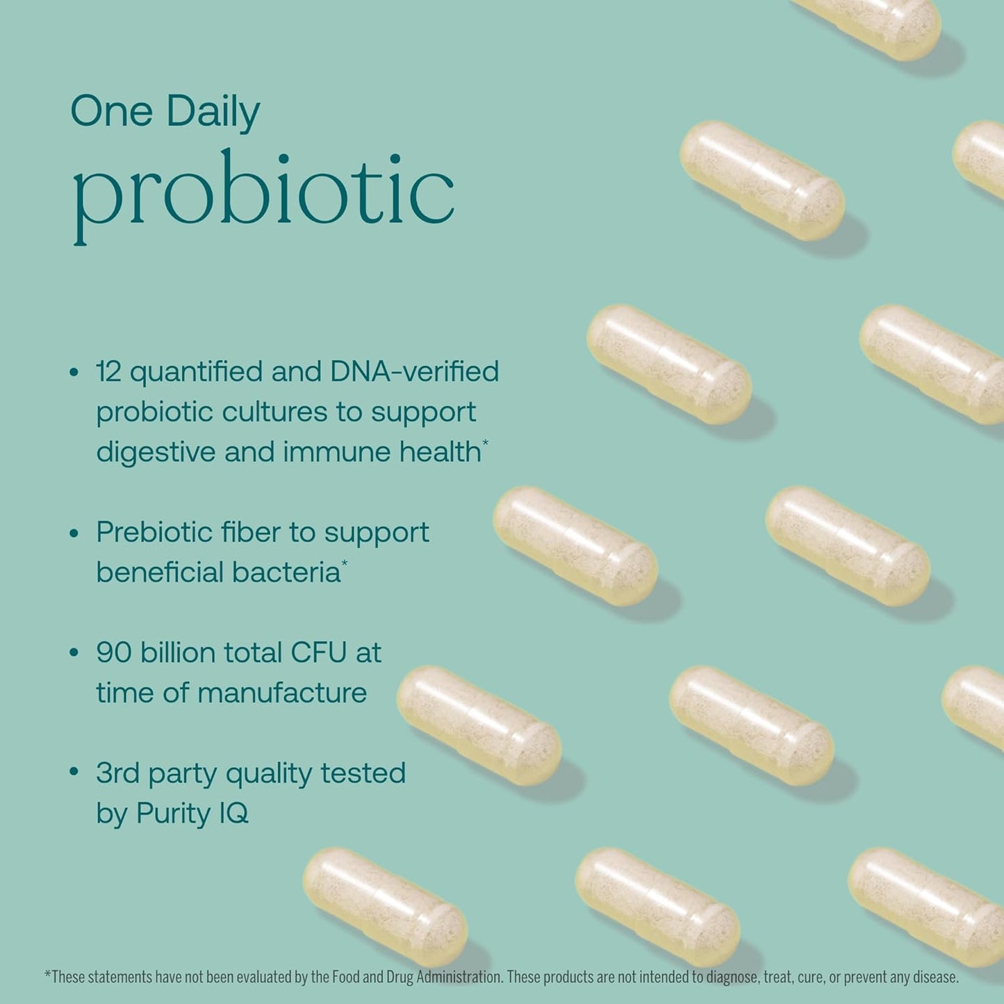 High Potency 90 Billion CFU Probiotic with Prebiotic Fiber - 30 Vegetarian Capsules for Gut & Immune Health - Gluten & Soy Free