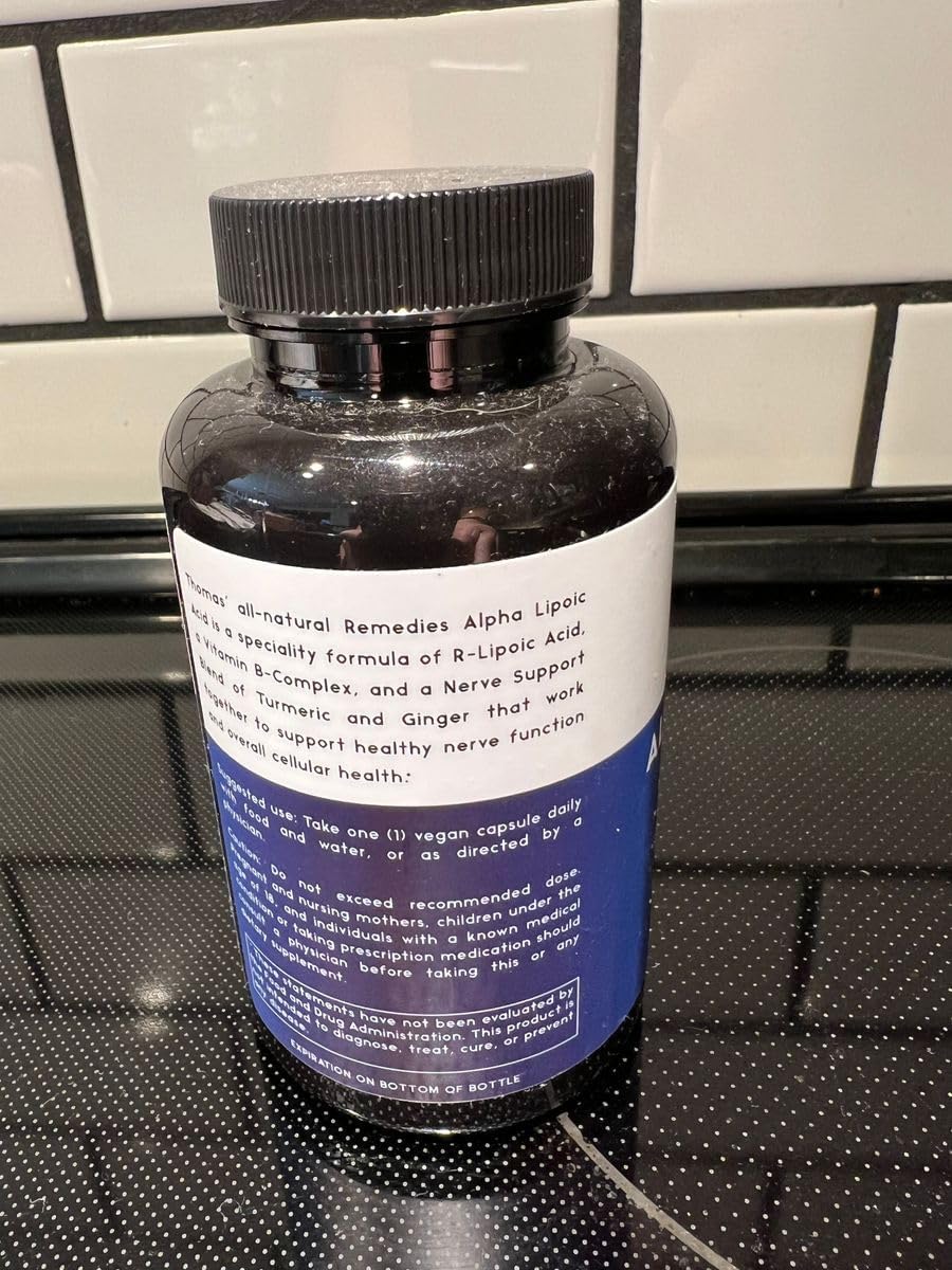 High Potency Alpha Lipoic Acid 600mg Capsules with B-Vitamins - Vegan and All-Natural - 120 Count