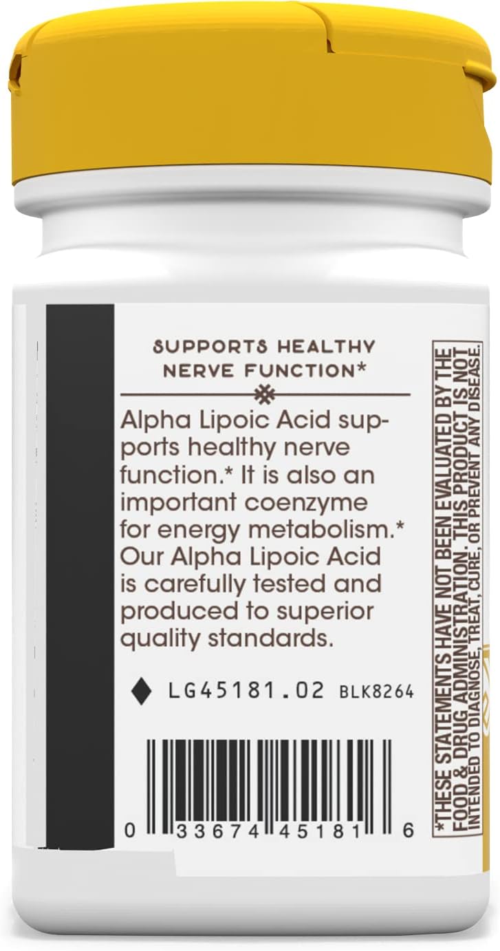 High Potency Alpha Lipoic Acid Capsules - 600mg, 60 Servings - Promotes Healthy Nerve Function - Natural Supplement by Nature's Way