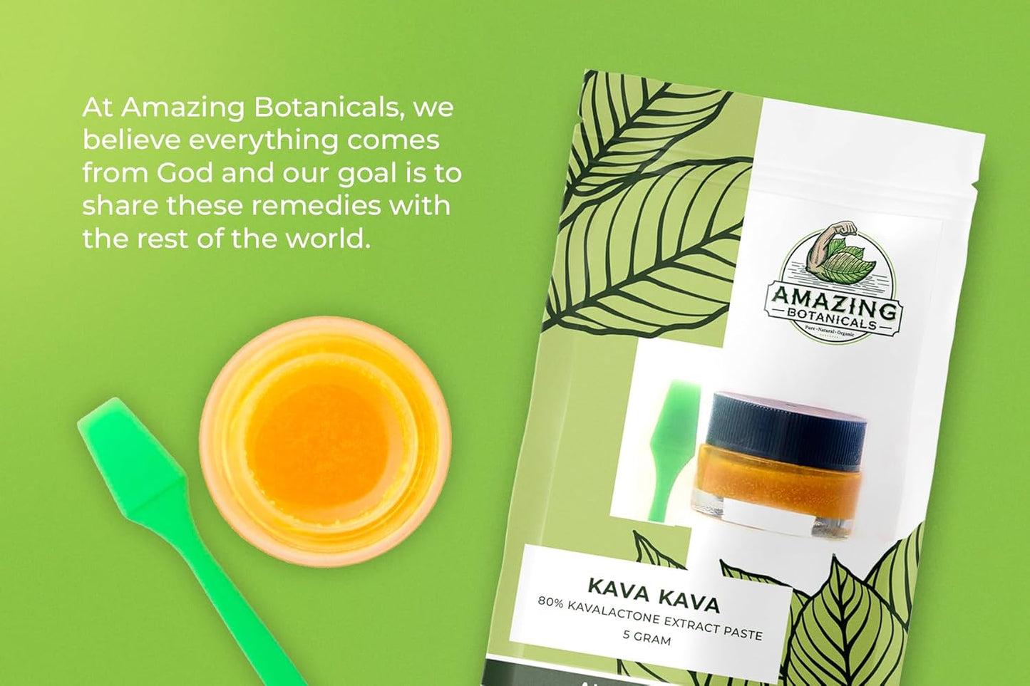 High Potency Amazing Botanicals Kava Kava 80% Kavalactone Extract Paste - 5gm - New Formula