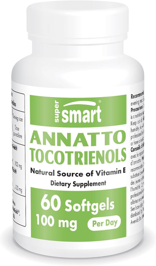 High-Potency Annatto Tocotrienols Supplement - 100mg Daily (DeltaGold Vitamin E) - Non-GMO & Gluten-Free - 60 Softgels