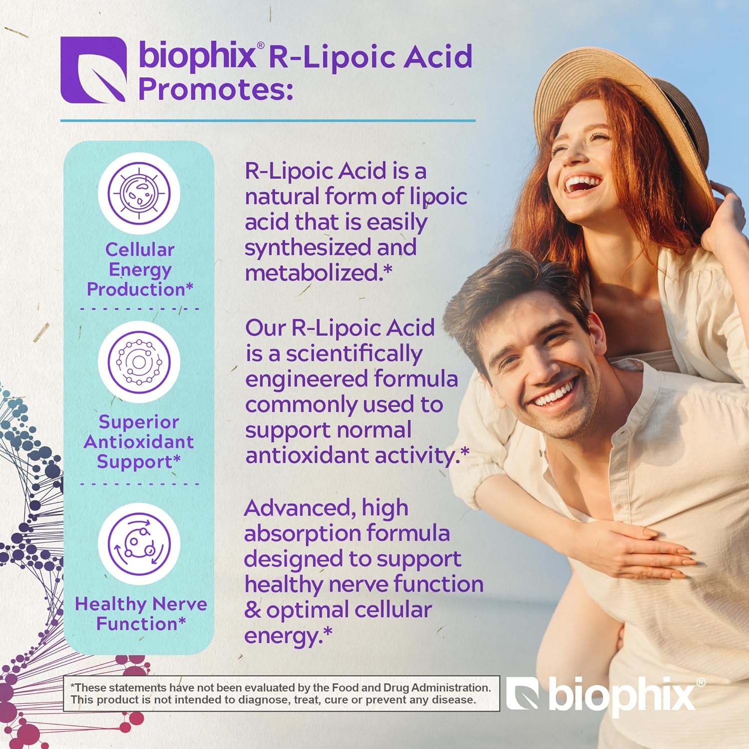 High Potency Antioxidant Support with Biotin - 300 mg R-Lipoic Acid Capsules - Non-GMO & Gluten Free - Promotes Energy Boost