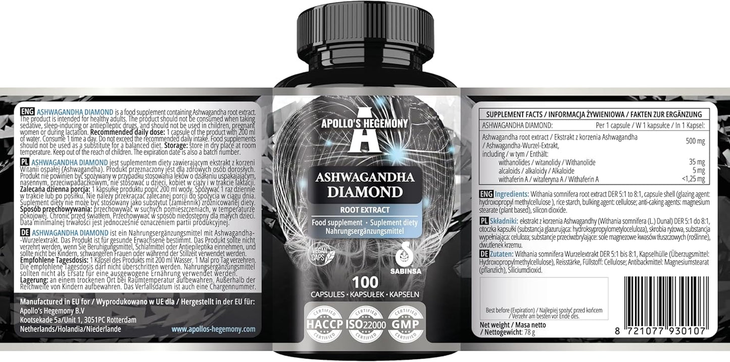 High Potency Ashwagandha Extract Tablets - 568mg, 100 Vegan Tabs, 400 Servings - Withania somnifera, 7% withanolides - Memory & Concentration Support
