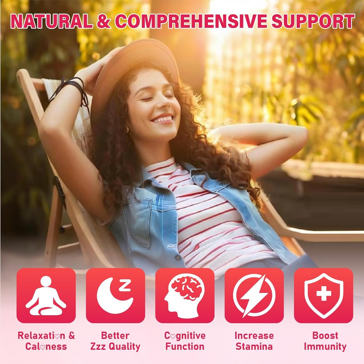 High-Potency Ashwagandha & Turmeric Gummies for Women & Men - Vegan Strawberry Supplement with Vitamin D3, L-Theanine, Magnesium - 2500mg Strength