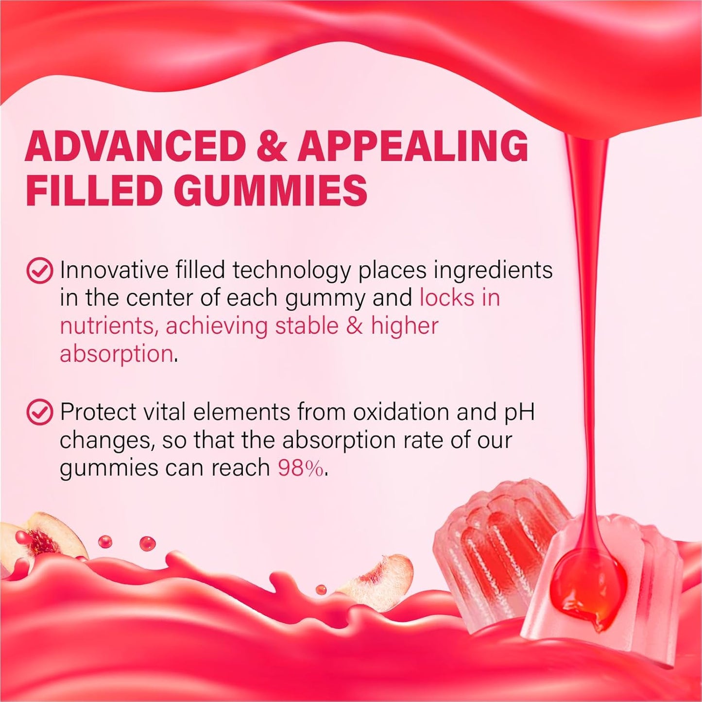 High-Potency Ashwagandha & Turmeric Gummies for Women & Men - Vegan Strawberry Supplement with Vitamin D3, L-Theanine, Magnesium - 2500mg Strength