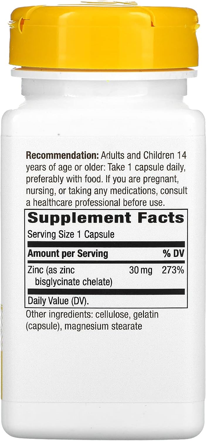 High Potency Askshy Nature's Way Zinc Chelate Capsules for Enhanced Absorption - 100 Count