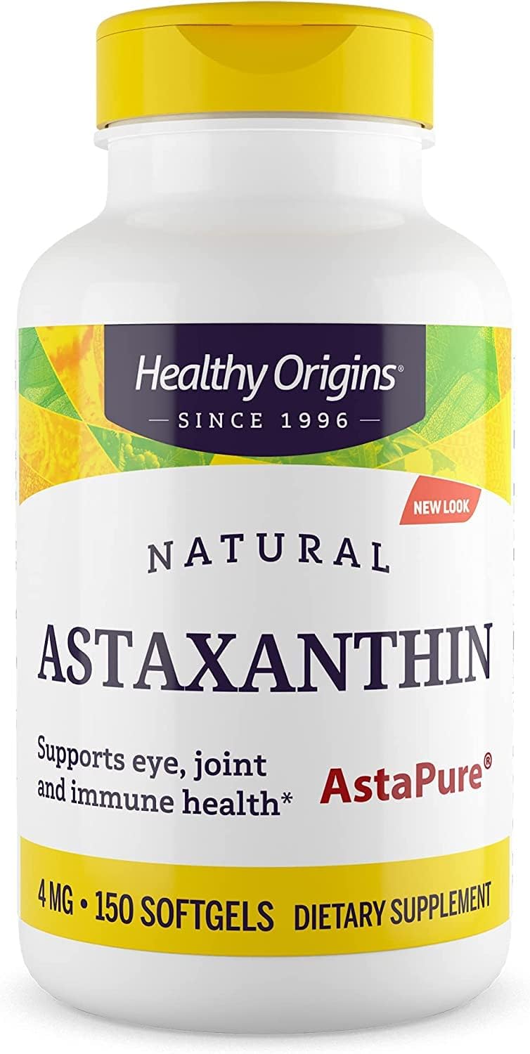 High Potency Astaxanthin Gels - 4 MG, 150 Softgels - Antioxidant Supplement by Healthy Origins