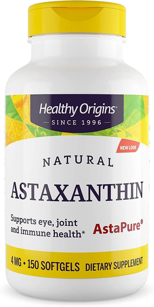 High Potency Astaxanthin Gels - 4 MG, 150 Softgels - Antioxidant Supplement by Healthy Origins
