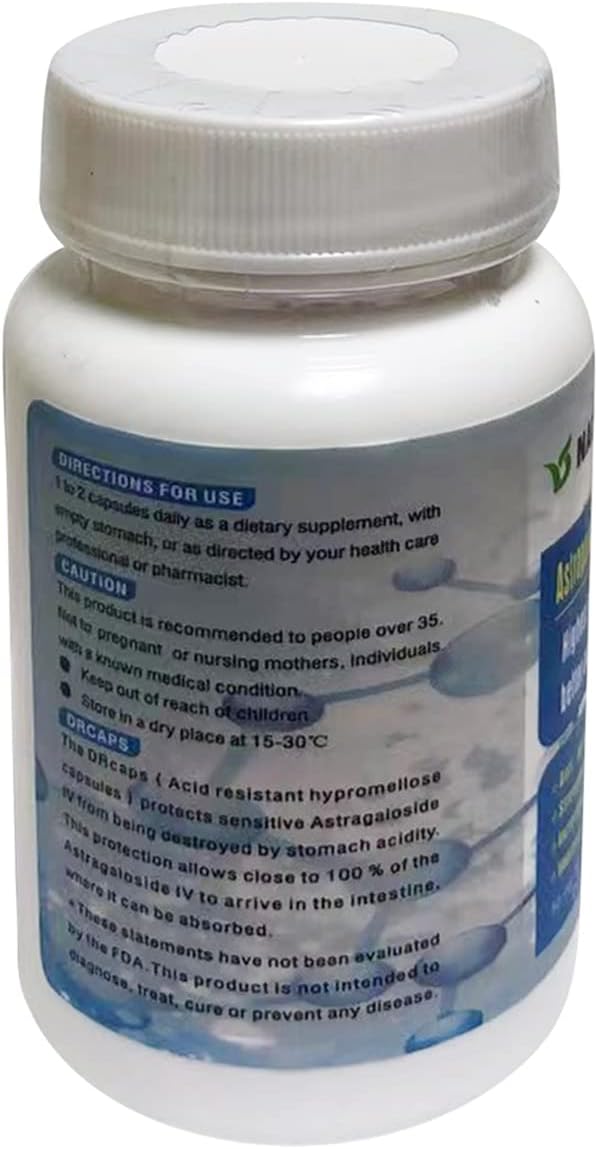 High Potency Astragalus Root Extract Capsules | 99% Astragaloside IV | Stomach Acid Protection & Enhanced Absorption | Made in USA | 50mg x 30 Capsules