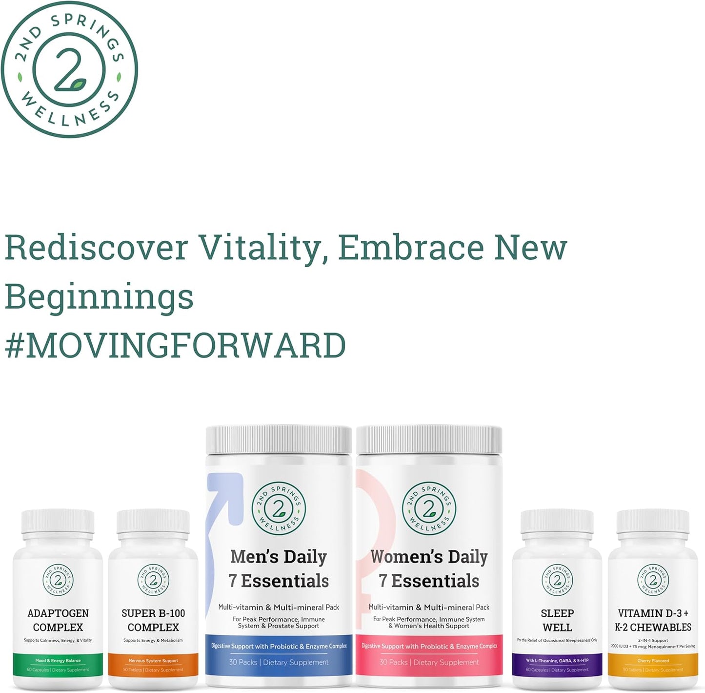 High Potency B-100 Complex with B-6, B-12, Folate, Niacin, Biotin, Choline, Inositol, and PABA for Energy, Metabolism, Brain, and Nerve Support by 2nd Springs