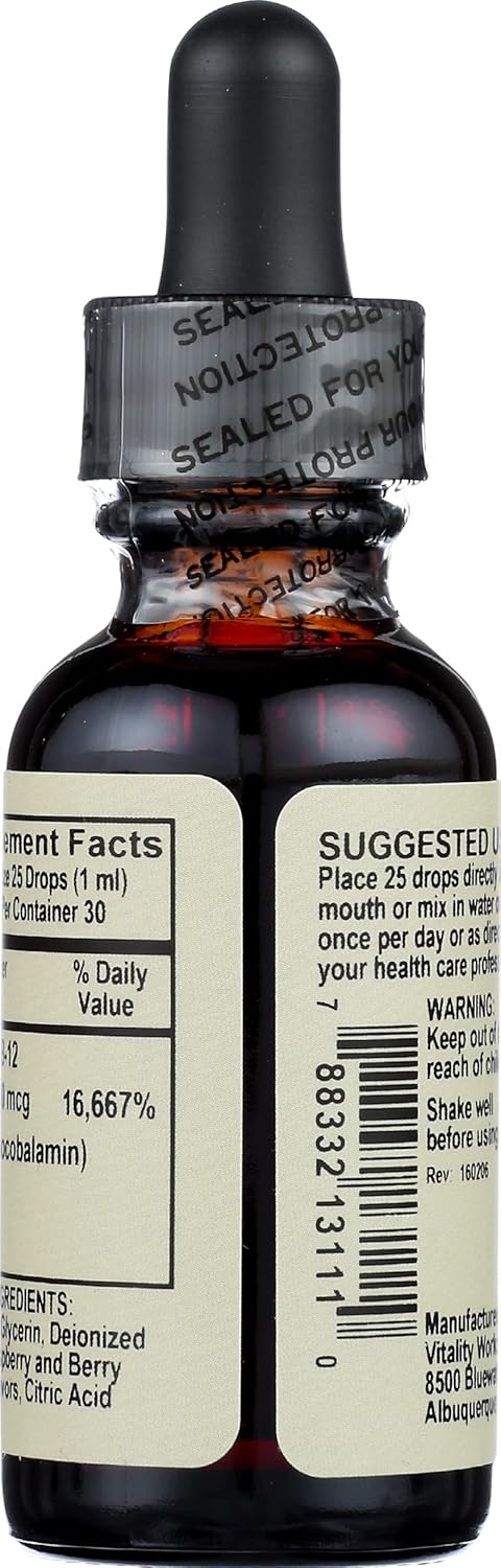 High Potency B12 Drops: Vitality Works Biomed Balance, 1000 mcg/ml, 1 fl oz