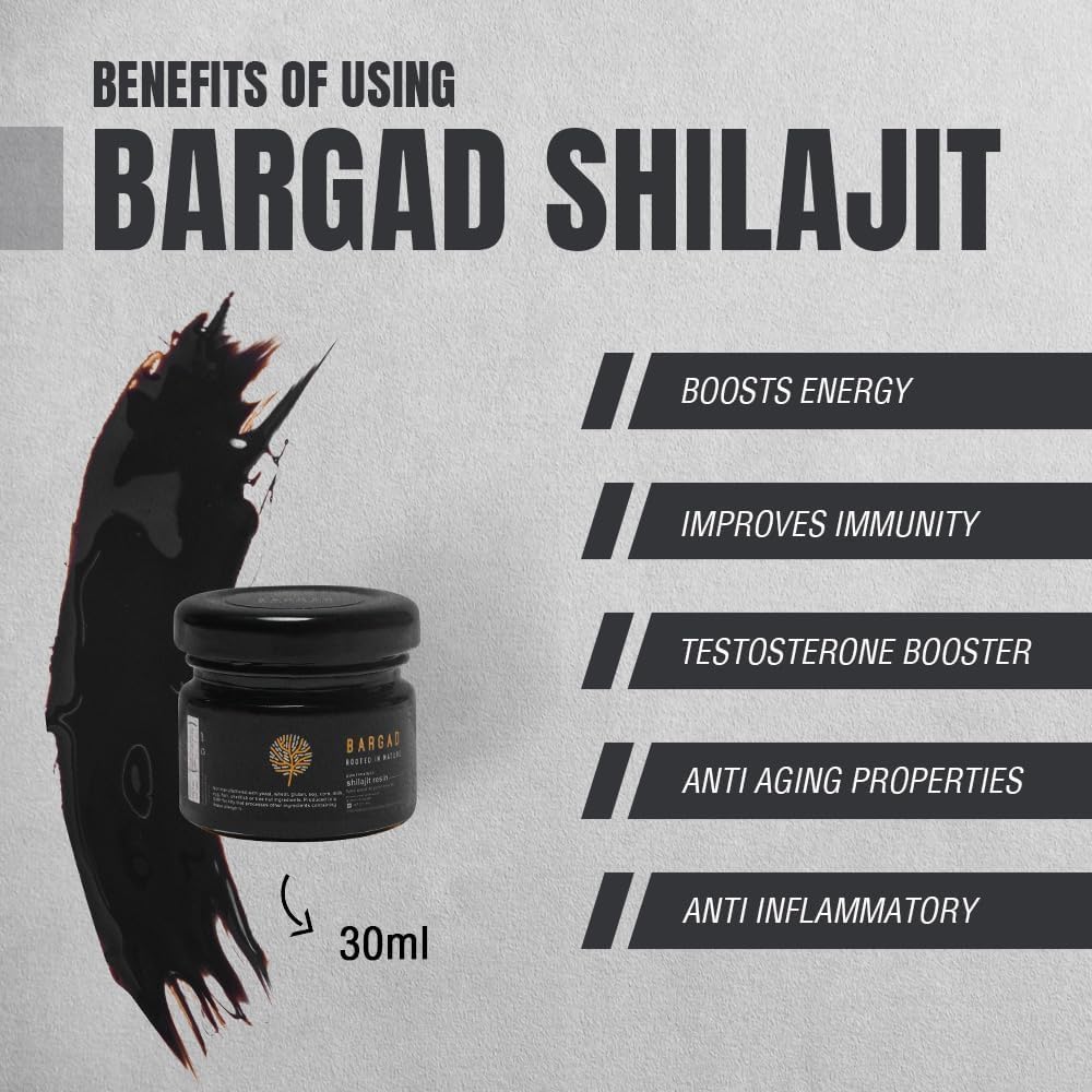 High Potency Bargad Pure Himalayan Shilajit Resin for Men & Women | Lab Tested Gold Grade 100% Pure Shilajit with Fulvic Acid & 85+ Trace Minerals | Energy Boost & Immune Support | 30 Gm