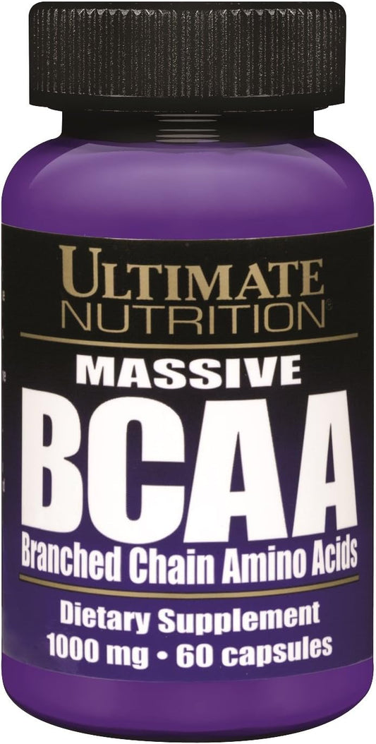 High-Potency BCAA Amino Acid Supplement - 1000mg, 60 Capsules - Ultimate Nutrition Formula
