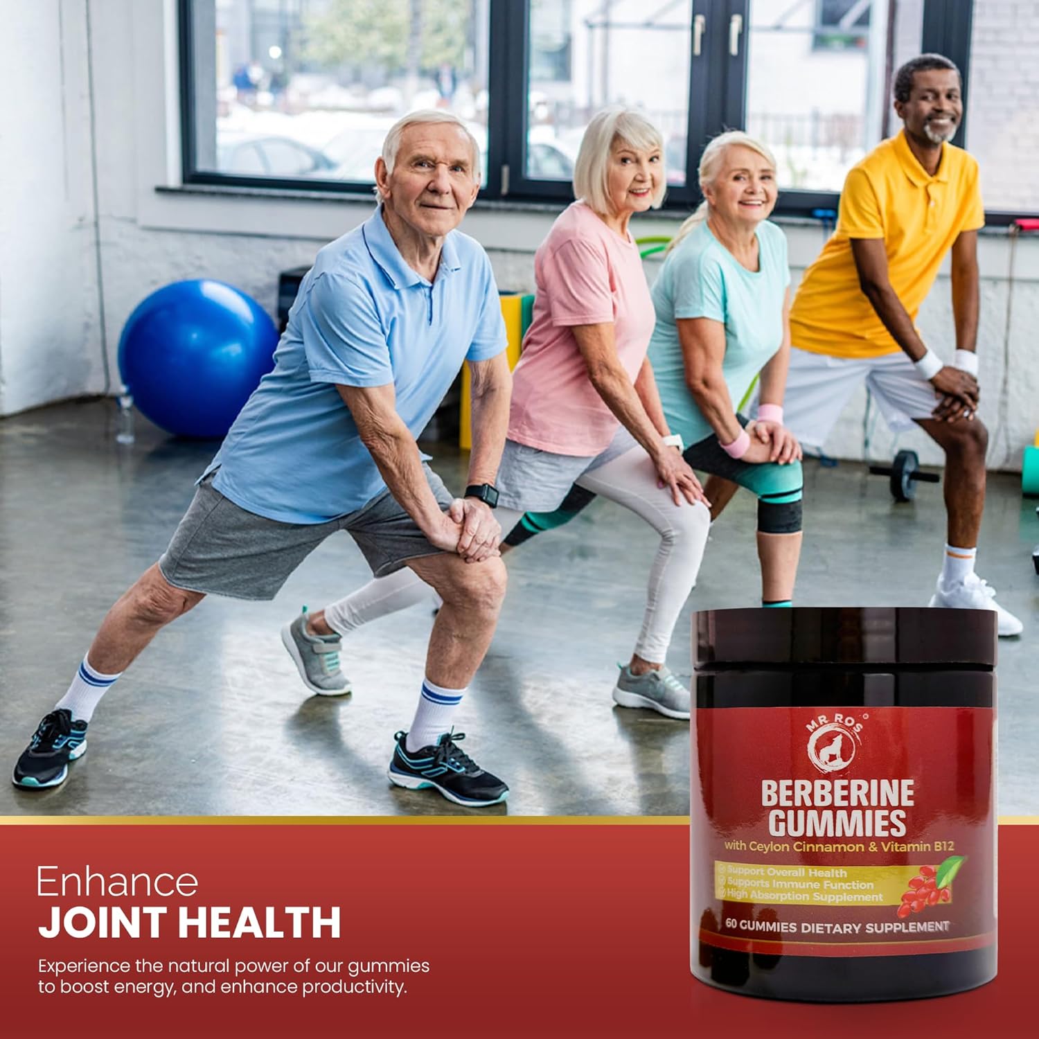 High-Potency Berberine Gummies - Sugar-Free Metabolism Support with Ceylon Cinnamon, Chromium, Magnesium, Zinc, and B12 - 60 Count