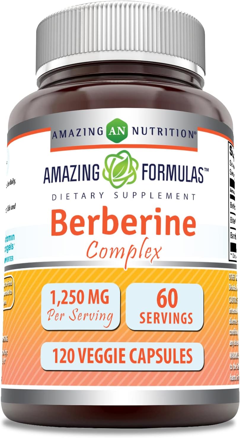 High Potency Berberine with Bitter Melon & Banaba Extract Complex - 1250 Mg, 120 Veggie Capsules - Non-GMO, Gluten-Free - Made in USA
