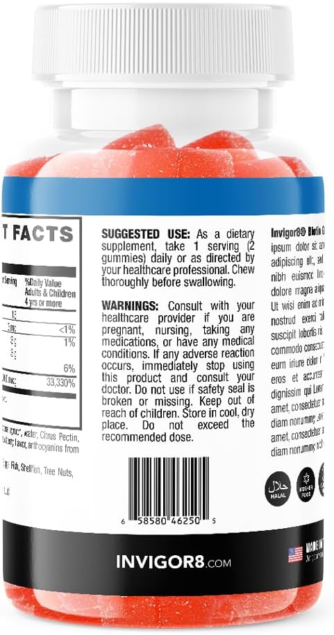 High Potency Biotin Gummies 10000mcg for Hair Skin Nails | Vegan Kosher Halal | Strawberry Flavor | 60 Gummies