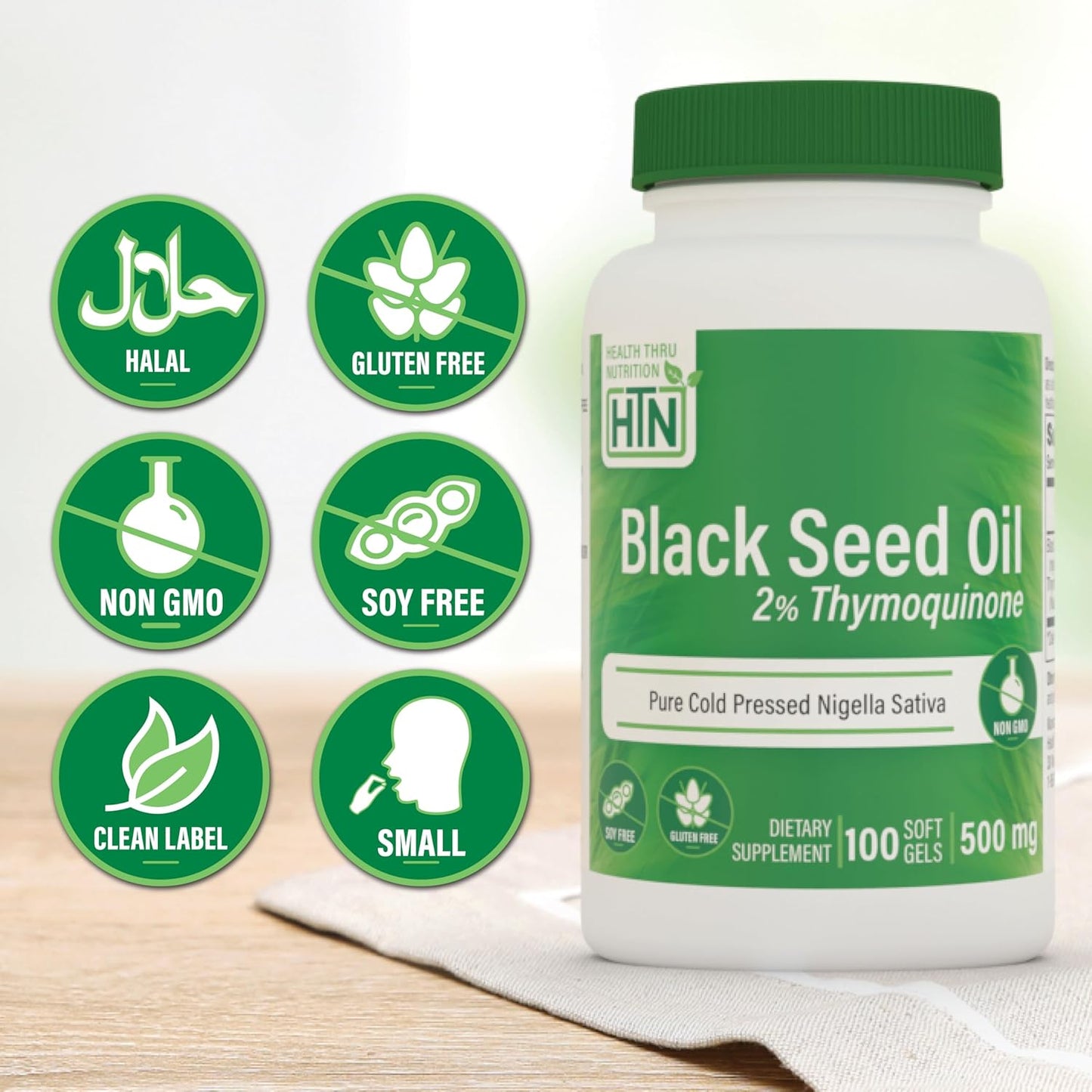 High Potency Black Seed Oil Softgels 500mg - Pure Cold Pressed, Organic, Non-GMO - 100 Count - 3rd Party Tested for Quality