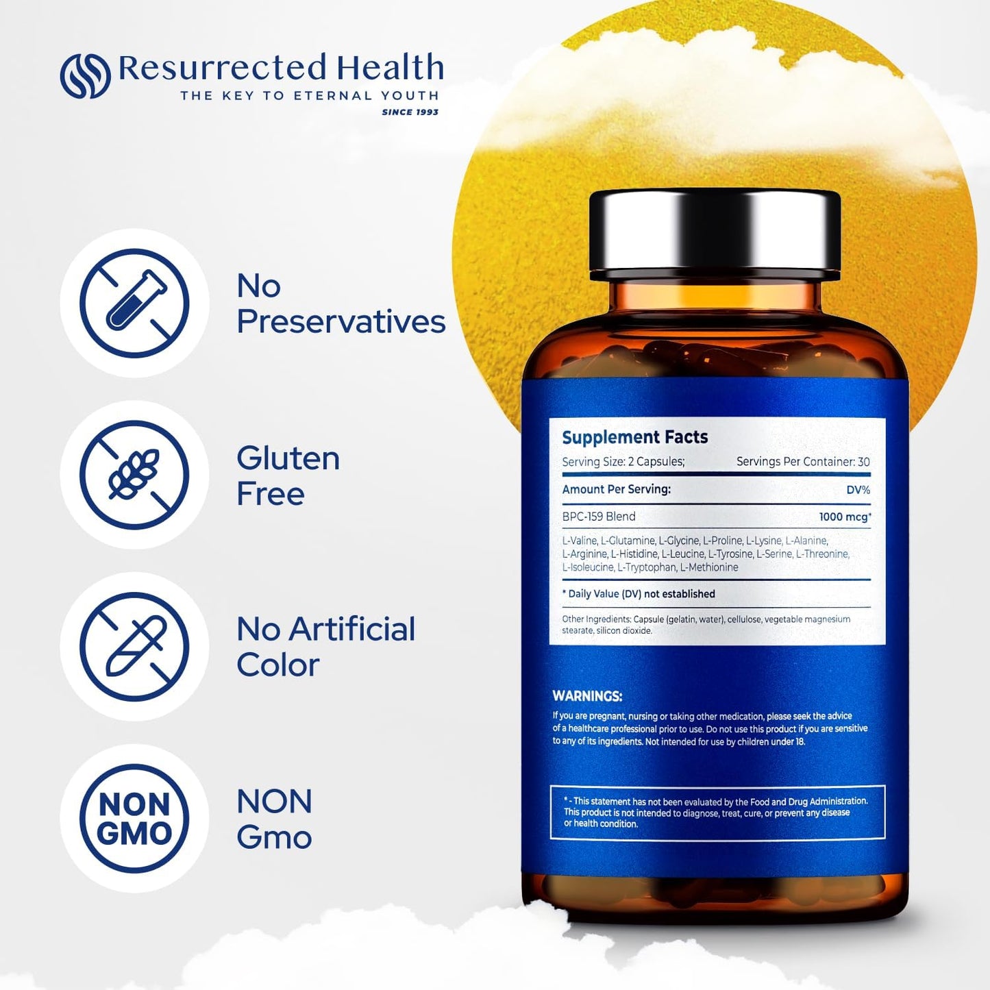 High Potency BPC-159 Capsules for Muscle & Workout Recovery - Researched Quality - 60 Capsules, 1000 mcg