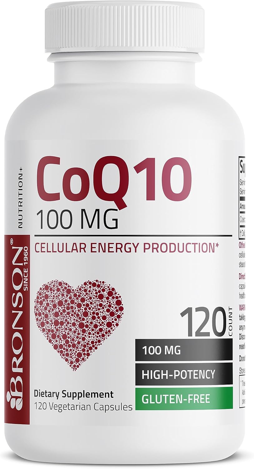 High Potency Bronson CoQ10 100 MG for Cellular Energy Production - 120 Vegetarian Capsules - BoostGo Australia