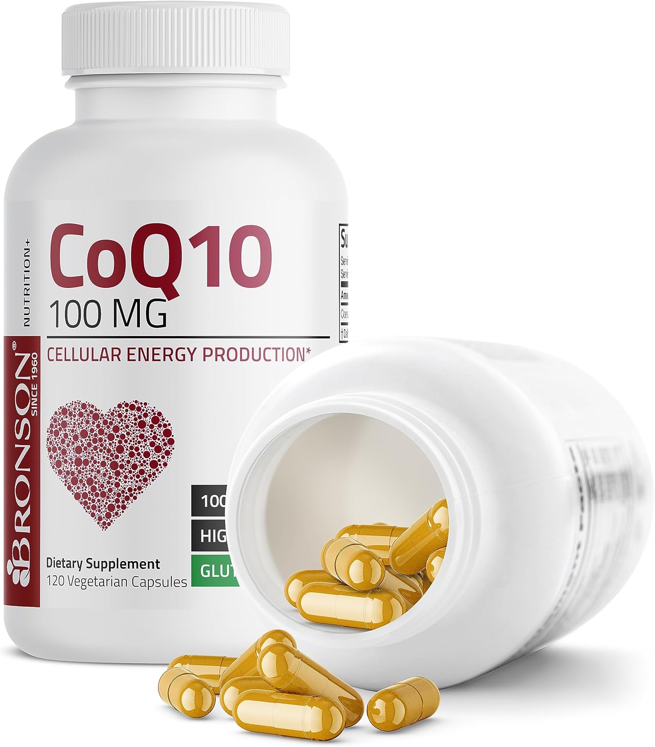 High Potency Bronson CoQ10 100 MG for Cellular Energy Production - 120 Vegetarian Capsules - BoostGo Australia