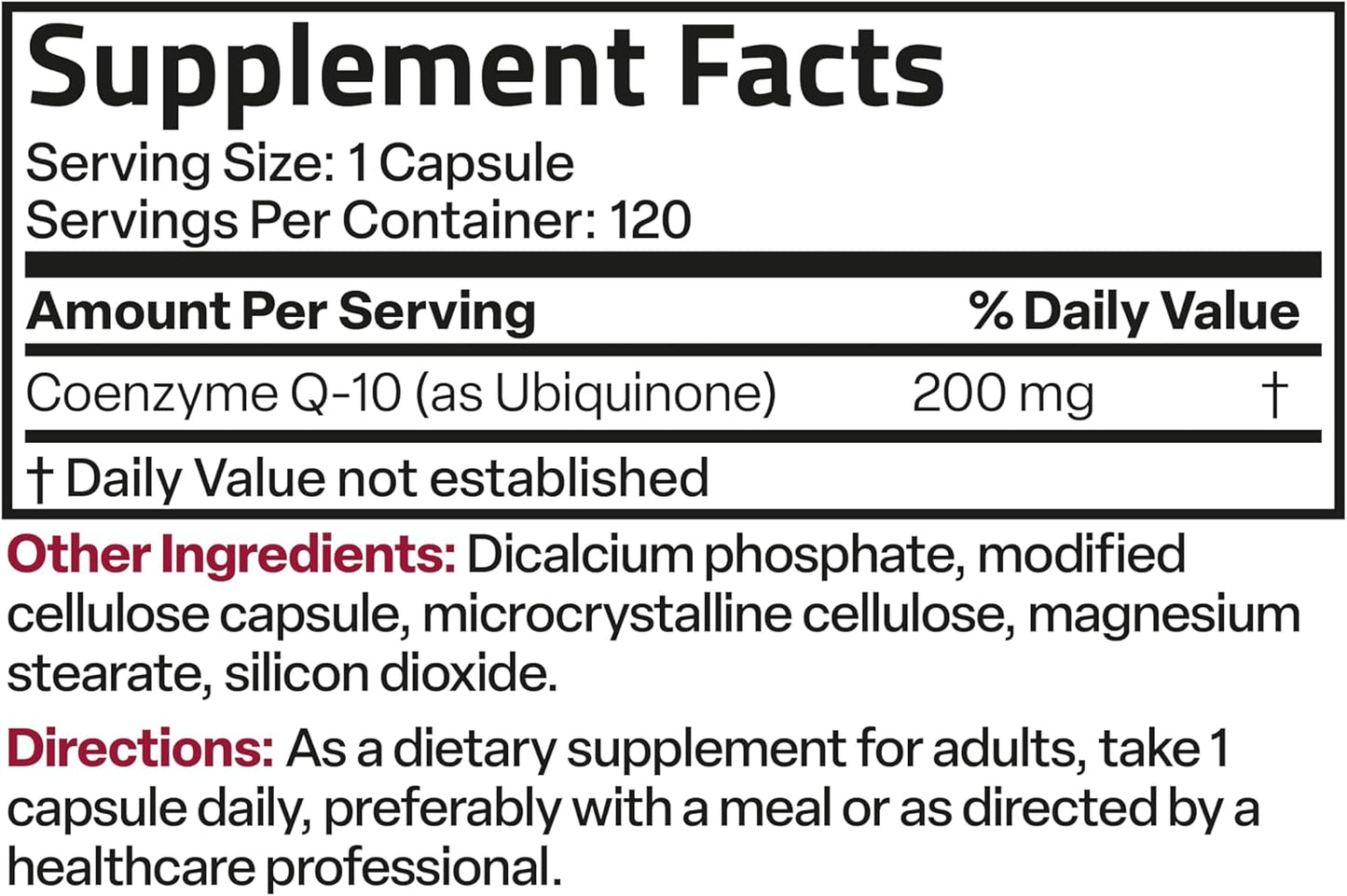 High Potency Bronson CoQ10 200 MG Supplement for Cellular Energy Production - 120 Vegetarian Capsules