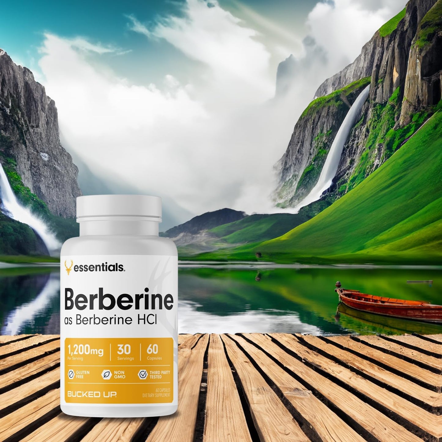 High Potency Bucked Up Berberine HCI Capsules - 1200mg Per Serving, 30 Servings, Essential Health Supplement