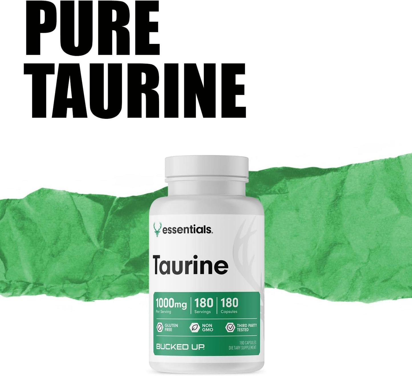 High Potency Bucked Up Taurine Capsules - 1000 MG (180 Servings)
