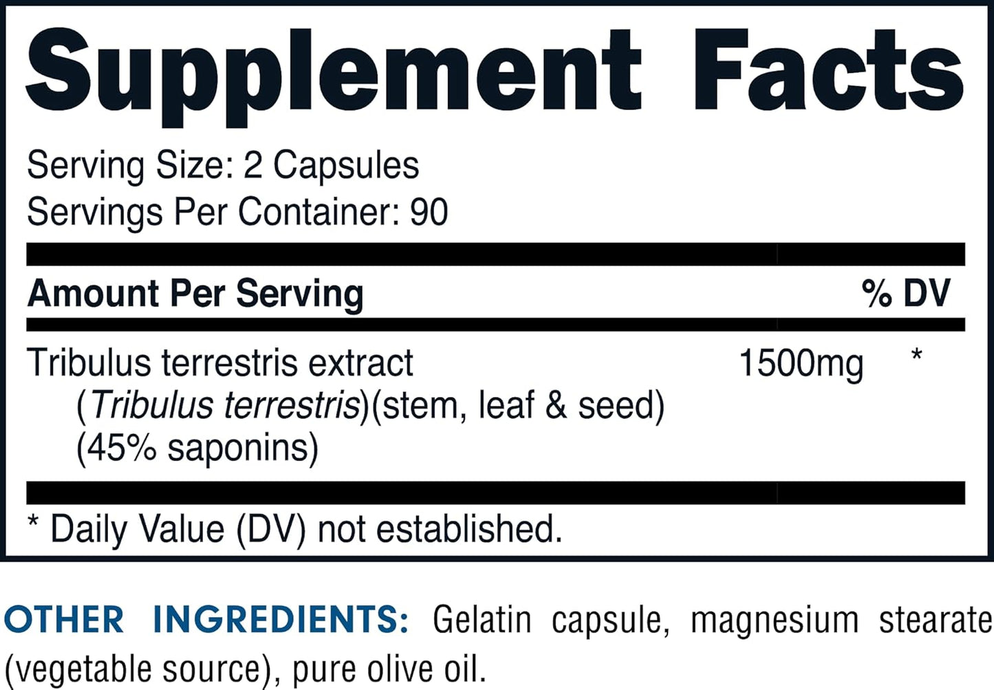 High Potency Bucked Up Tribulus Essentials - 1500mg Per Serving (90 Servings, 180 Capsules)