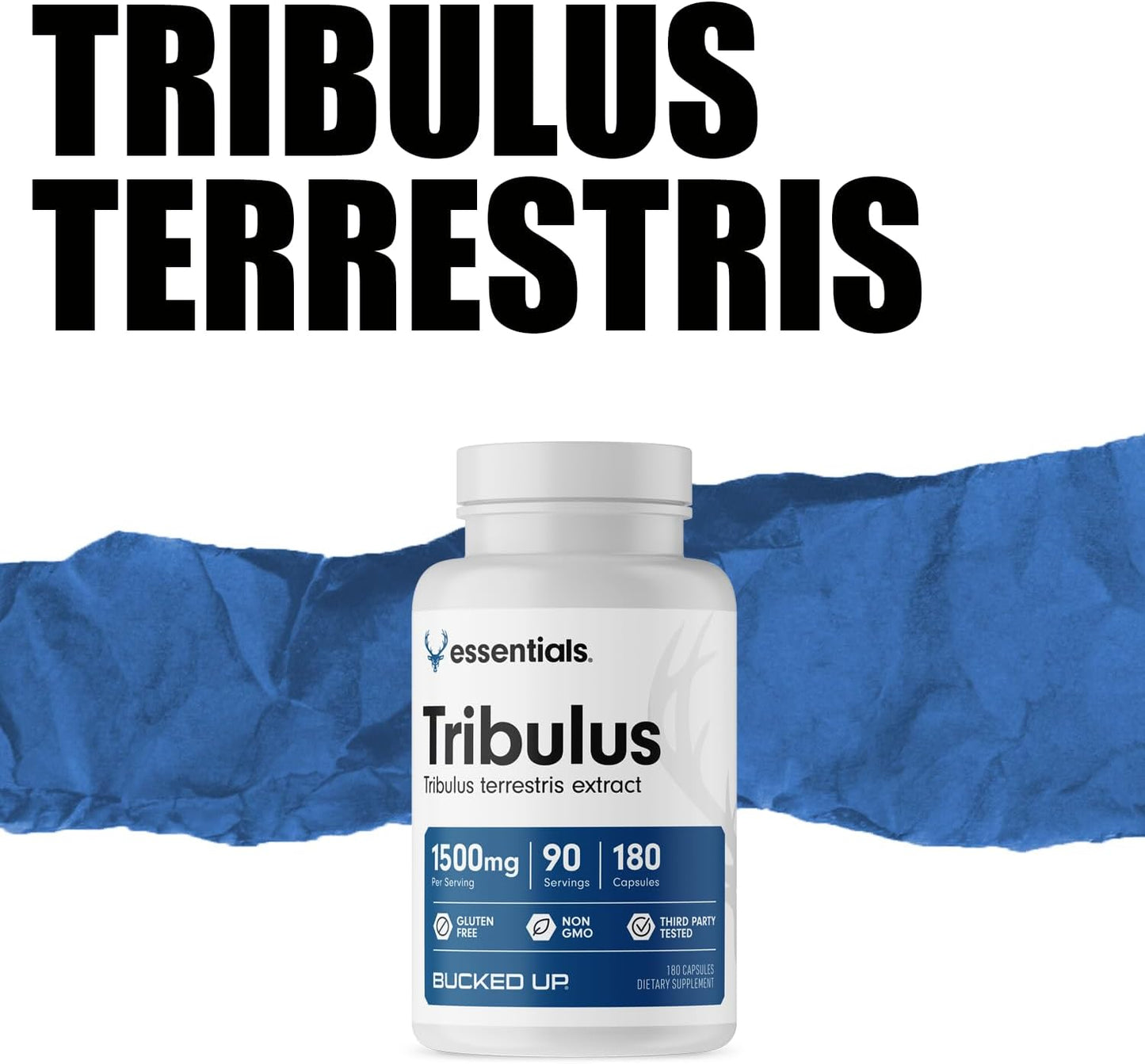 High Potency Bucked Up Tribulus Essentials - 1500mg Per Serving (90 Servings, 180 Capsules)