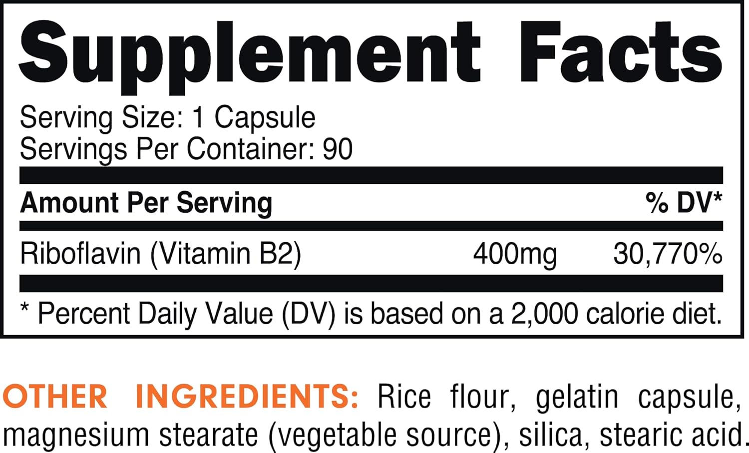 High Potency Bucked Up Vitamin B2 400mg Capsules - Essential 90 Servings