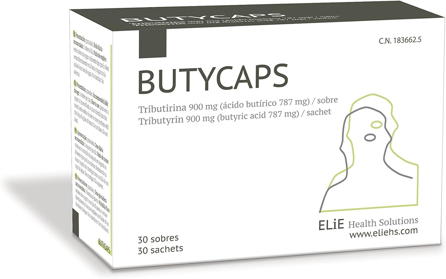 High-Potency Butycaps Tributyrin with 787 mg Butyric Acid per Sachet - 30 Sachets
